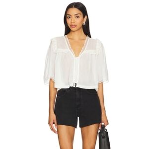 NWT Free People Luna Button Down  Top In Optic White